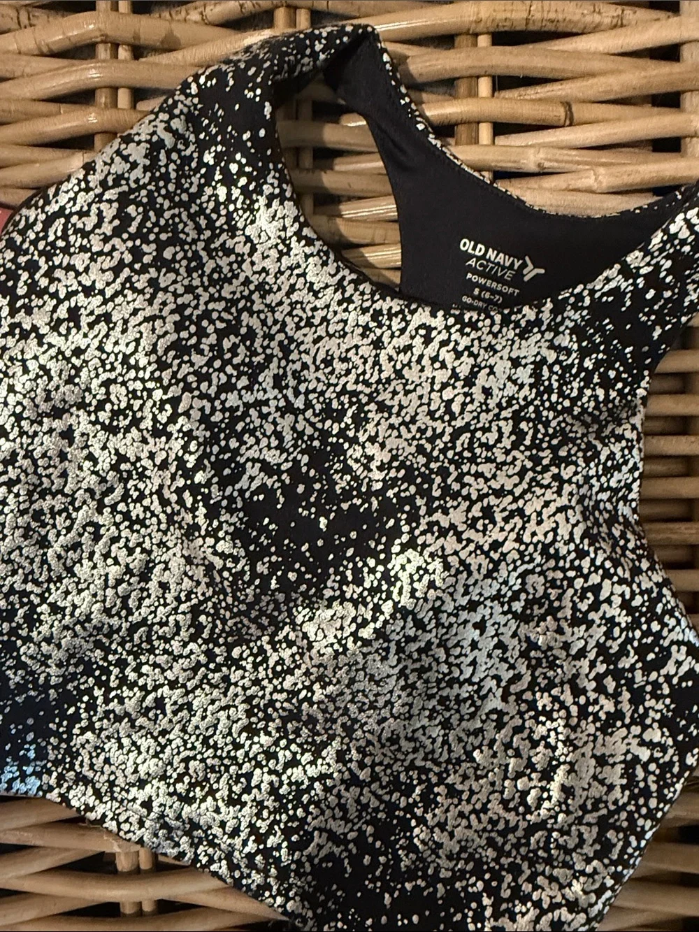 Old Navy Pink Dot Crop Tank & Old Navy Black White Speckle Crop Tank
